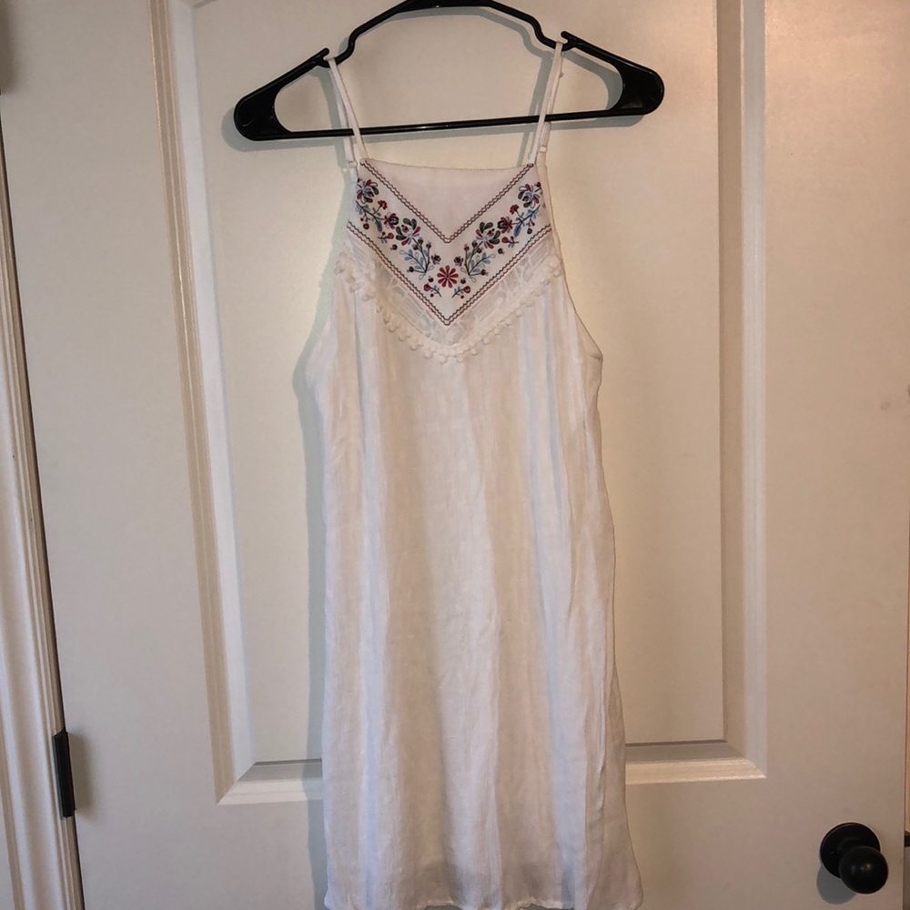 Three Pink Hearts White Dress with Floral